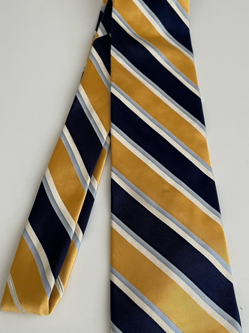 Brooks Brothers "346" Navy and Gold Striped Silk Tie